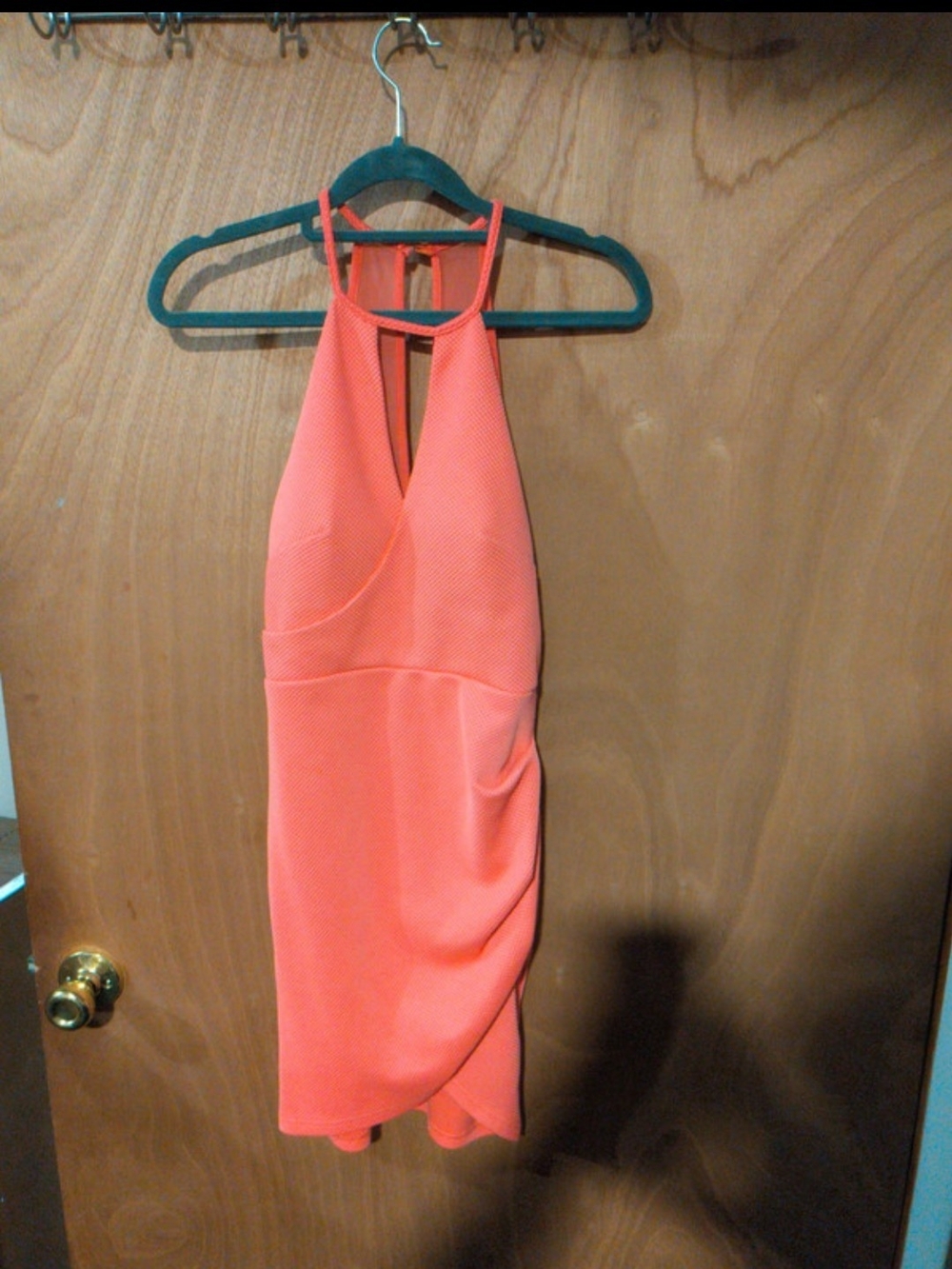 Windsor Coral Halter Mini Dress